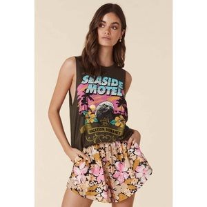 Spell and the Gypsy Seaside Motel Muscle Tank in Charcoal